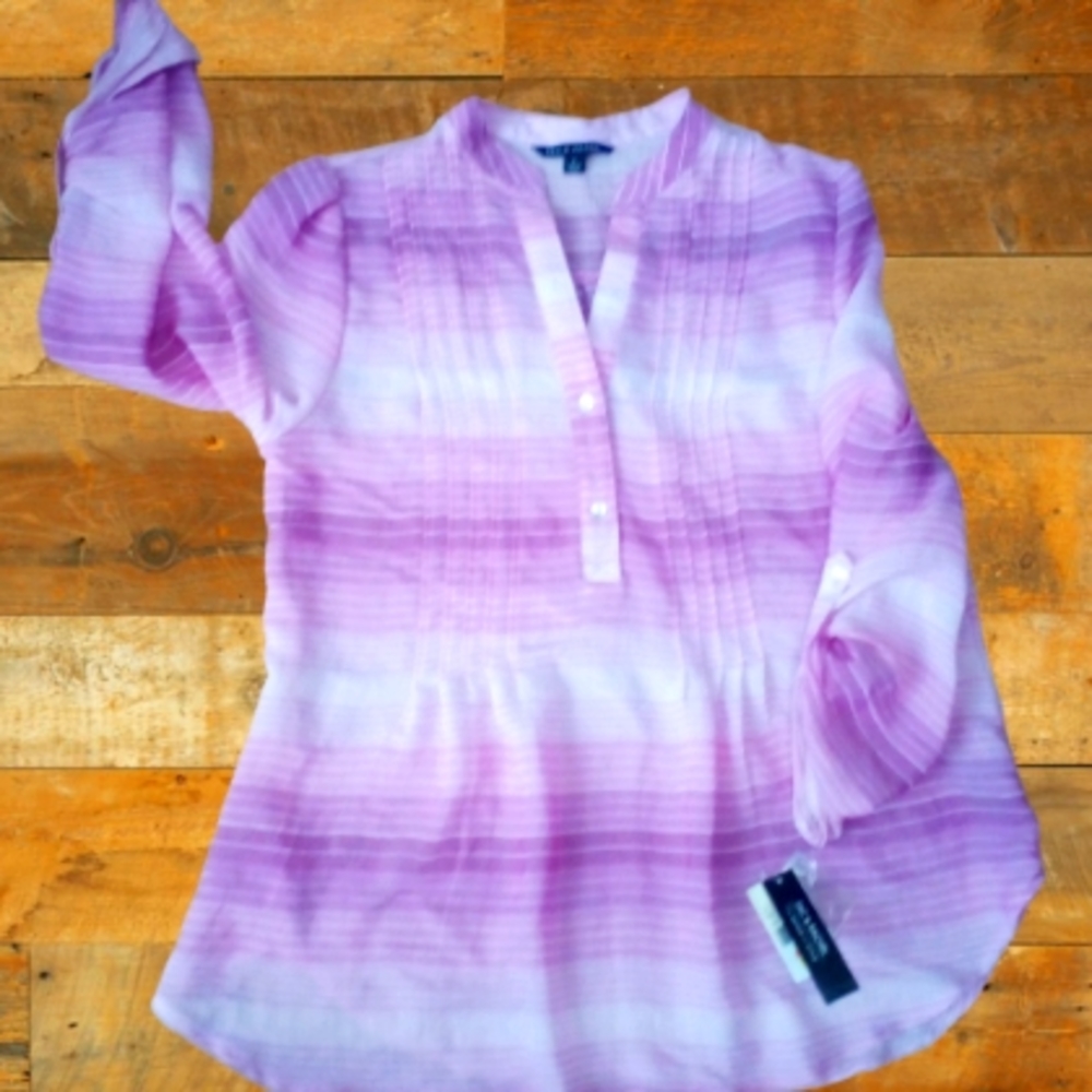 Zac & Rachel Fade to pink long sleeve blouse LG